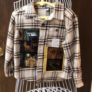 Plaid Kids Shirt with Moose Lake Patch